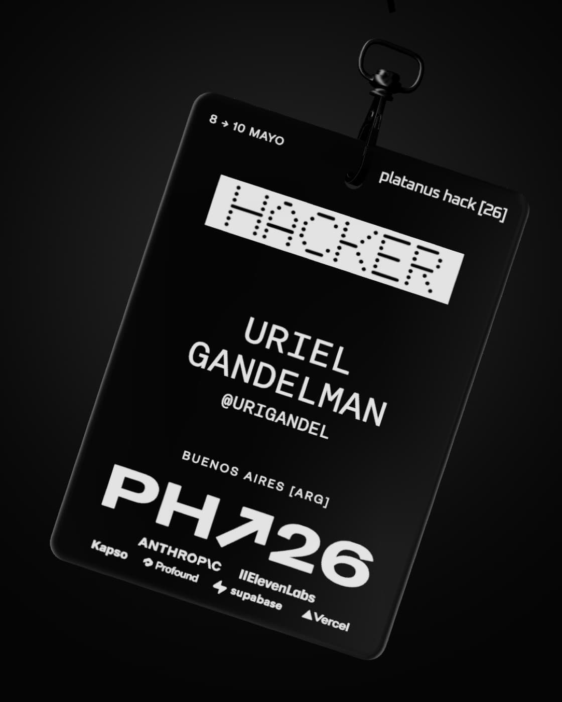 Platanus Hack 2026 hacker badge for Uriel Gandelman