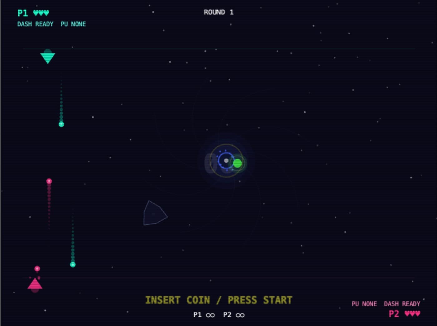 Gravity Duel arcade challenge gameplay screen